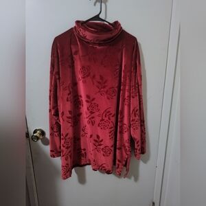 Rose pattern cozy turtleneck